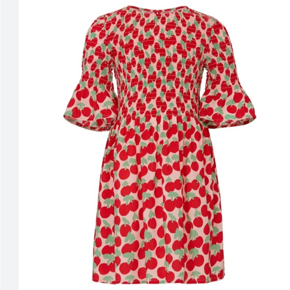 Stella McCartney Kids Red and Green Ruffled Sundress